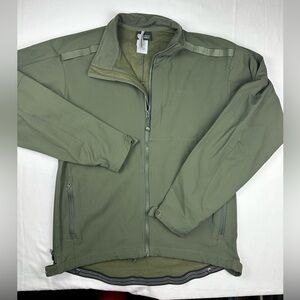 Horace Small Soft Shell Sz M Green Jacket Side Zipper Military Outdoor